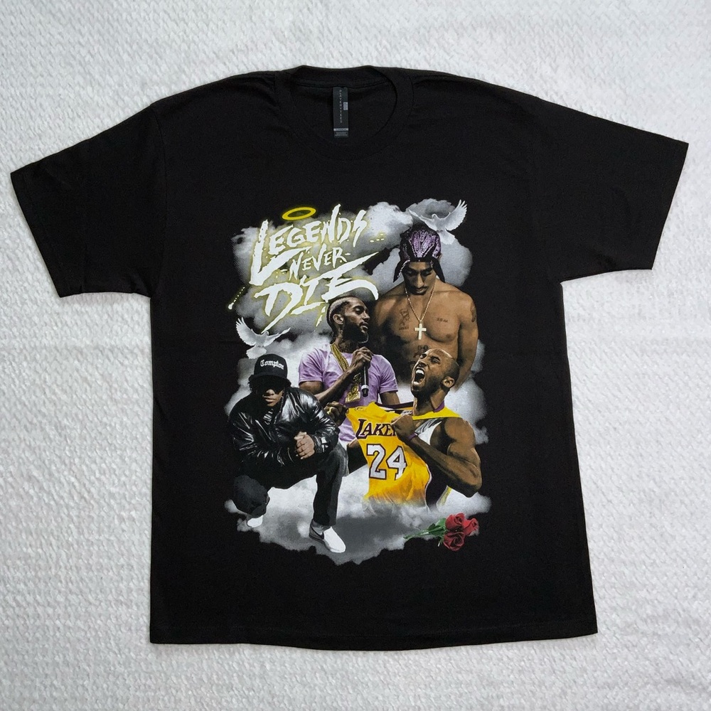 Playerytees west coast ‘’legends never die’’ shirt